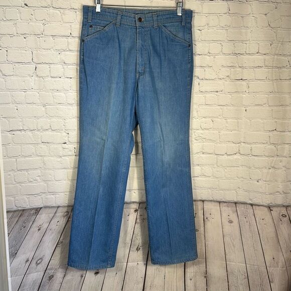 Vintage Levi’s  70s Orange Tab Jeans Mens 34x32 Skosh More Room Light Wash - Picture 1 of 10